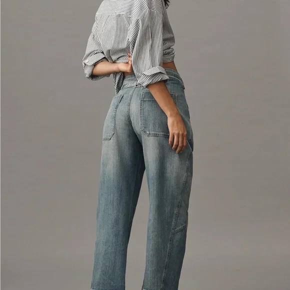 EUC Pilcro Arin Barrel Leg Blue Denim Jeans - Picture 9 of 12